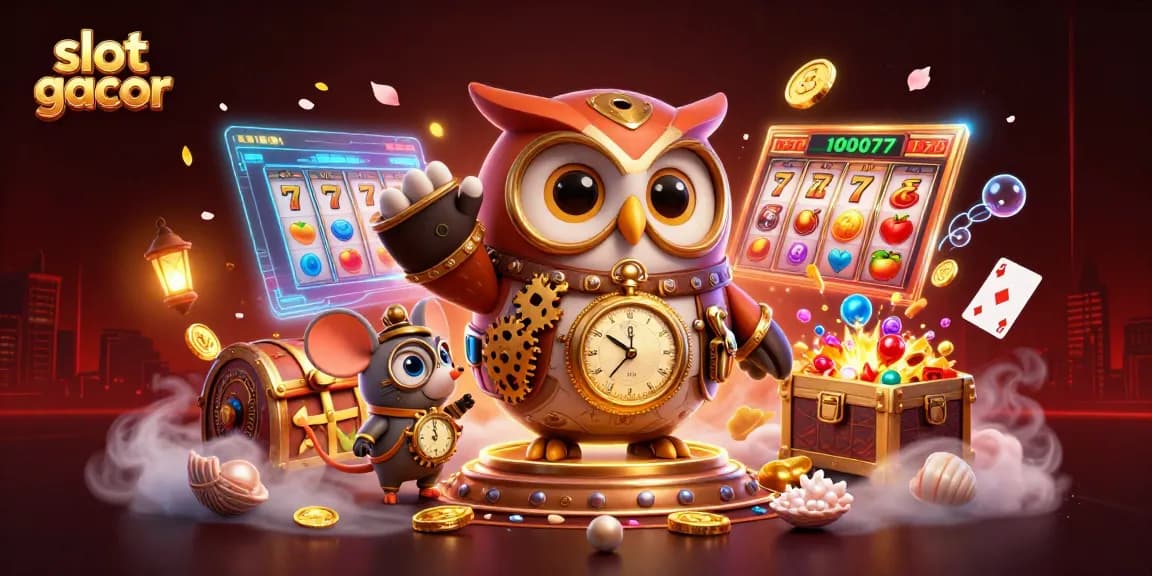 Experience exciting gameplay with slot gacor featuring the owl time traveler and dynamic casino elements.