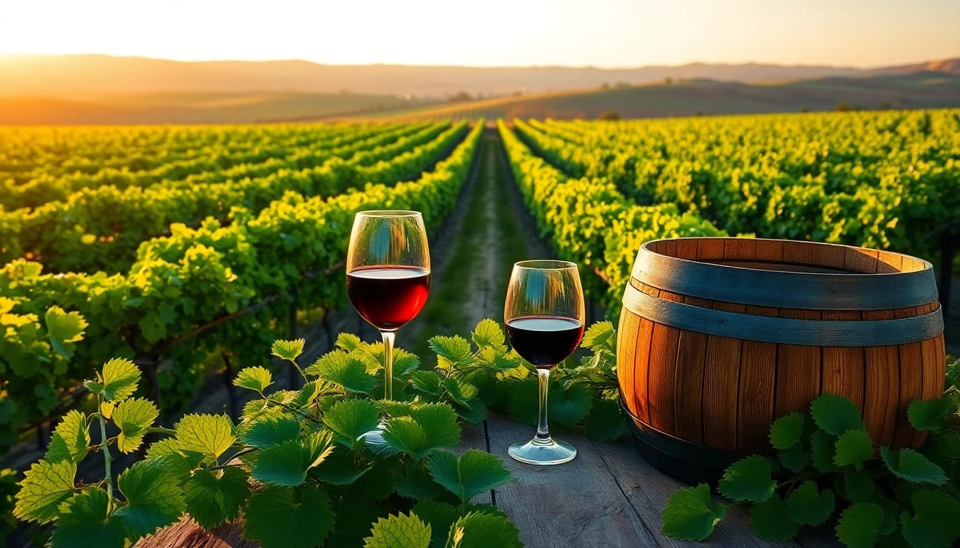 Enjoy a scenic day trip winery from sacramento with vibrant vineyards and a glass of wine.