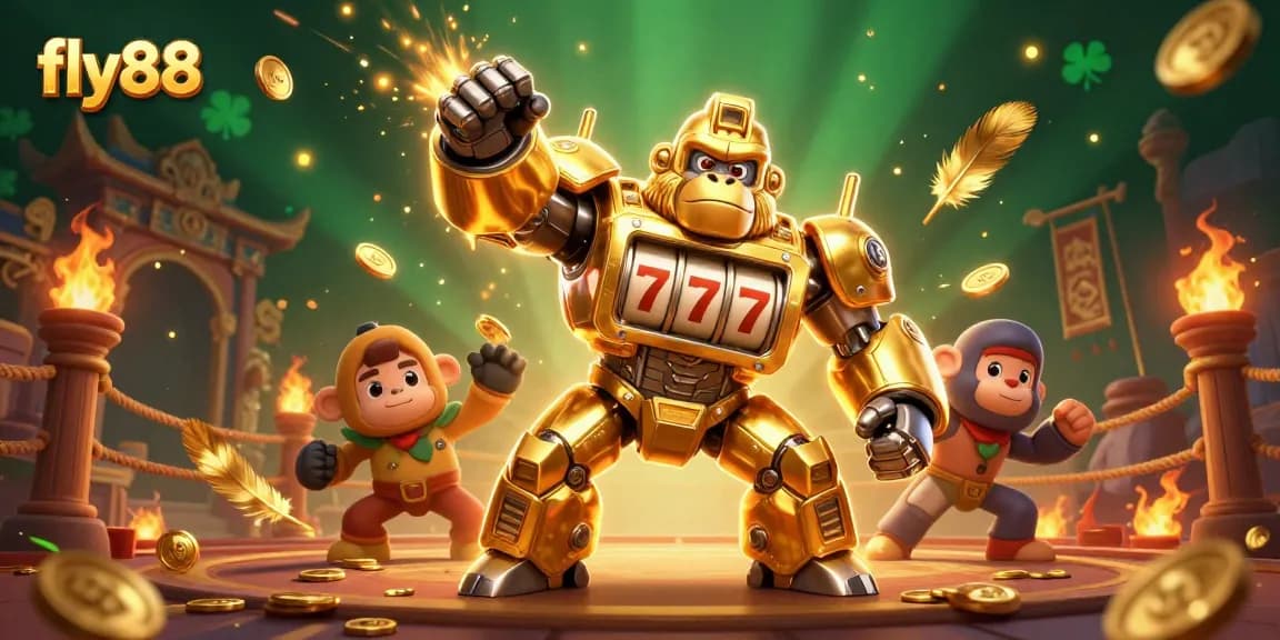 Experience the excitement with fly88's immersive gaming featuring the dynamic gorilla mech and an engaging atmosphere.