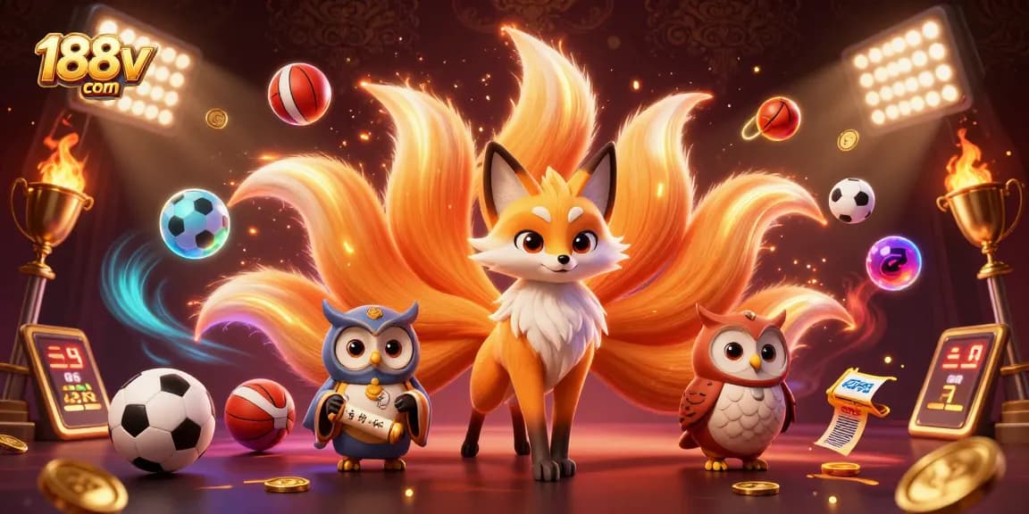 Experience the thrill of winning with 188v com's exciting sports betting scene featuring a unique nine-tailed fox spirit.
