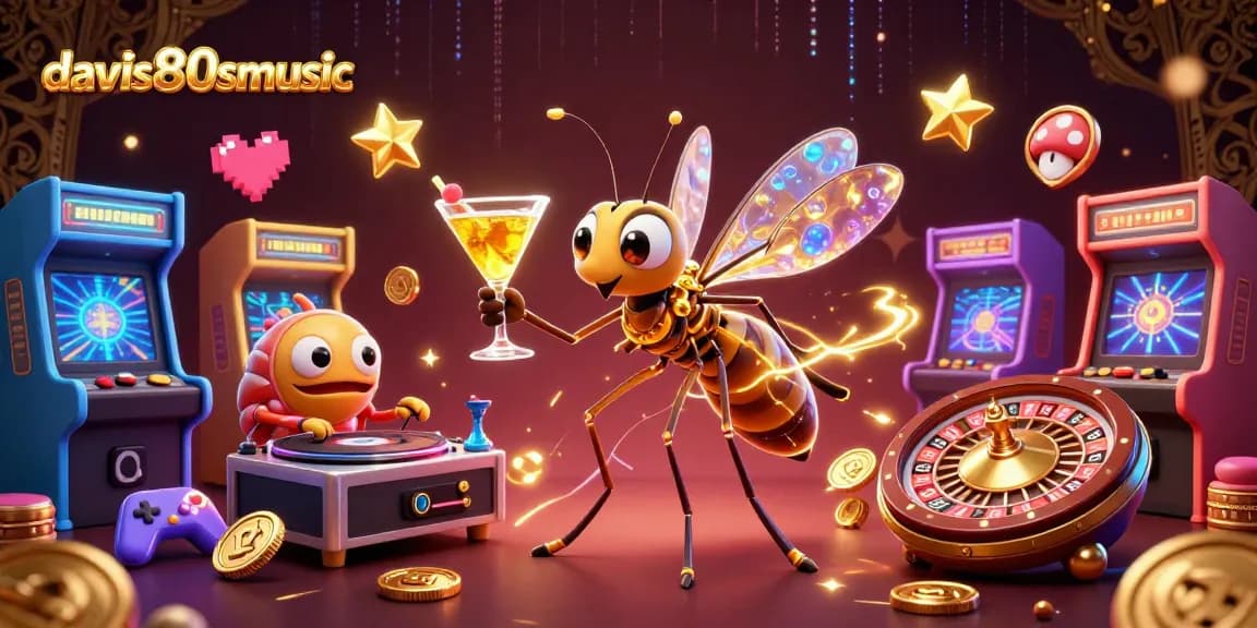 davis80smusic offers thrilling casino adventures featuring a golden cocktail and exciting gaming elements.