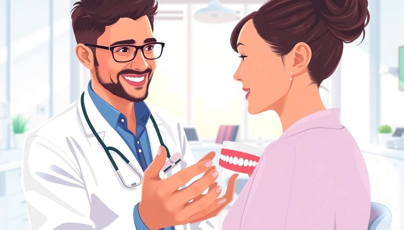 Engaged orthodontist edmonton consulting with a patient in a bright, modern clinic.