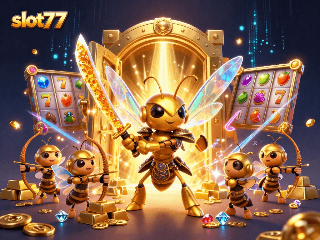 Experience thrilling wins at slot777 with vibrant characters in an engaging slot environment.
