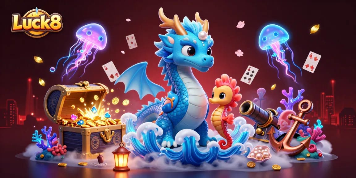 Experience thrilling gameplay with Luck8, featuring vibrant underwater scenes and mystical gaming elements.