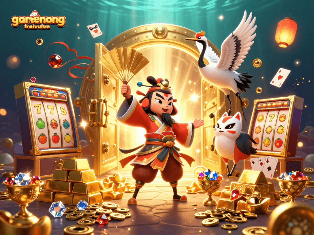 Experience thrilling gameplay with gamenongtraivuive's vibrant casino adventure illustration.
