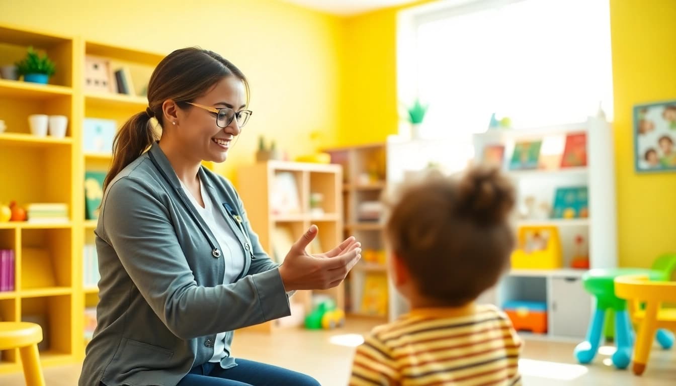 Engaging ABA services session with a therapist and child in a therapeutic environment.