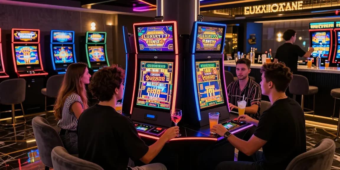 Pengalaman bermain slot LUXURY777 dengan teman-teman di lounge mewah.