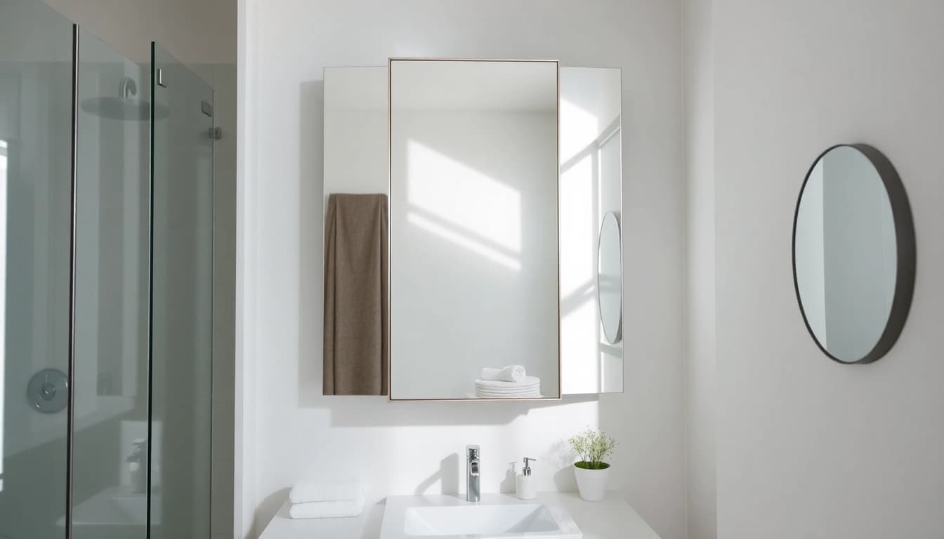 Spiegelschrank Bad in einem modernen Badezimmer mit eleganten Designelementen.