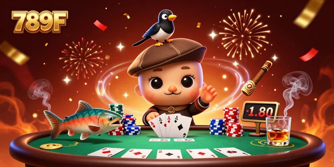 Engage with thrilling 789F gameplay featuring a playful Nessie at an exciting poker table!