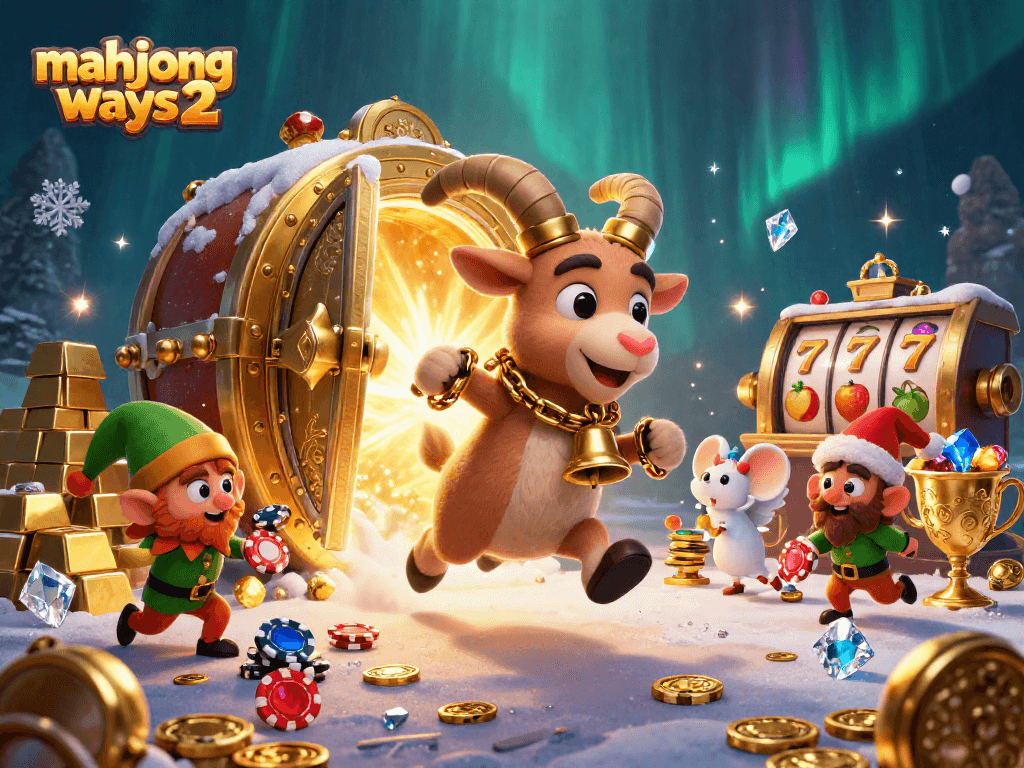 Experience mahjong ways 2 action with Krampus and festive chaos in a vibrant casino scene.
