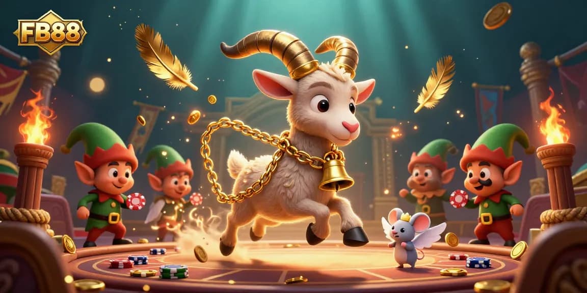 Experience thrilling gameplay at FB88 online casino with unique characters in a vibrant gaming scene.