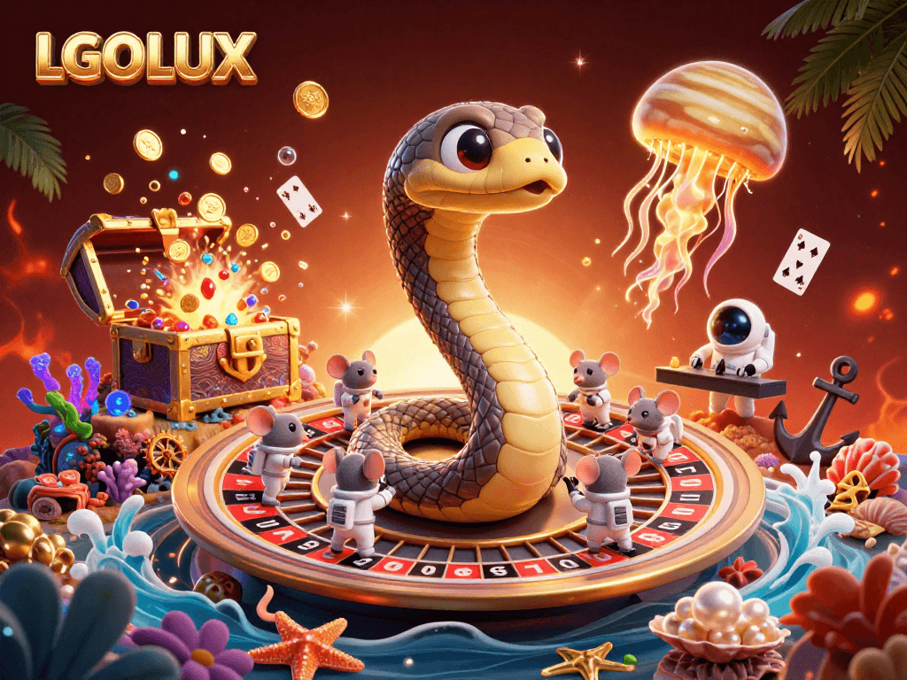 Play thrilling games at LGOLUX to win big prizes while enjoying the cosmic gambling experience.
