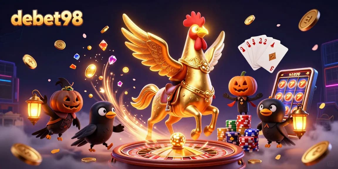 Experience thrilling wins at debet98 with a vibrant casino scene filled with games and excitement.