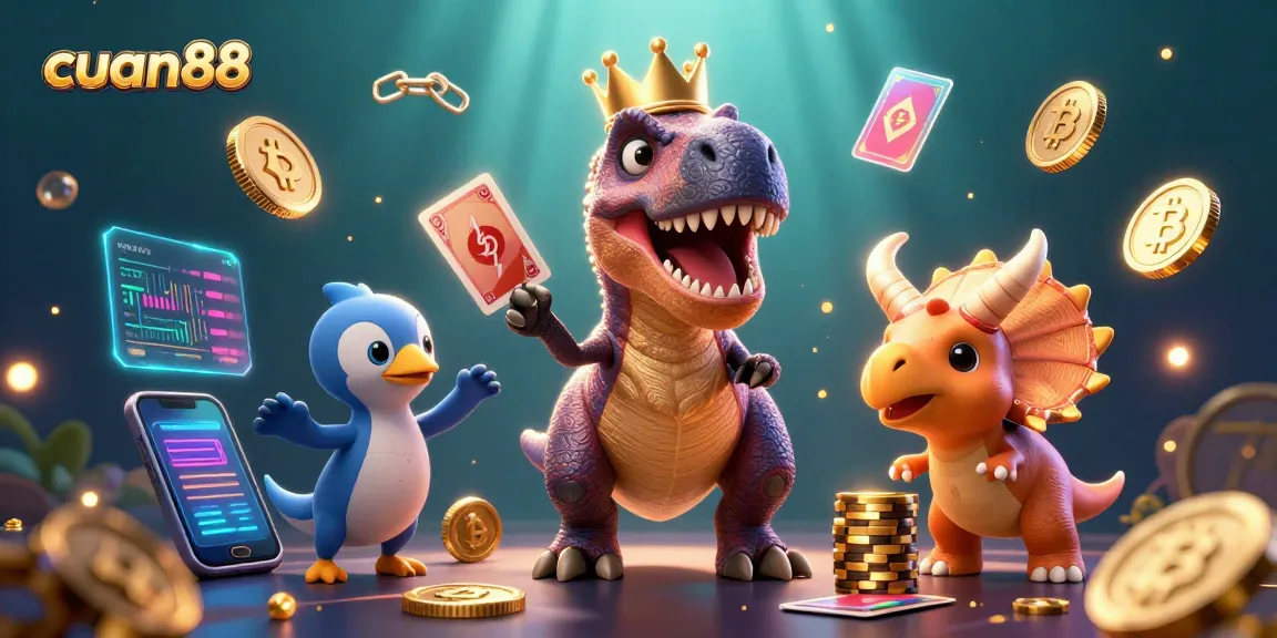 Mainkan cuan88 dengan dinosaurus lucu dan banyak elemen kasino yang menarik.