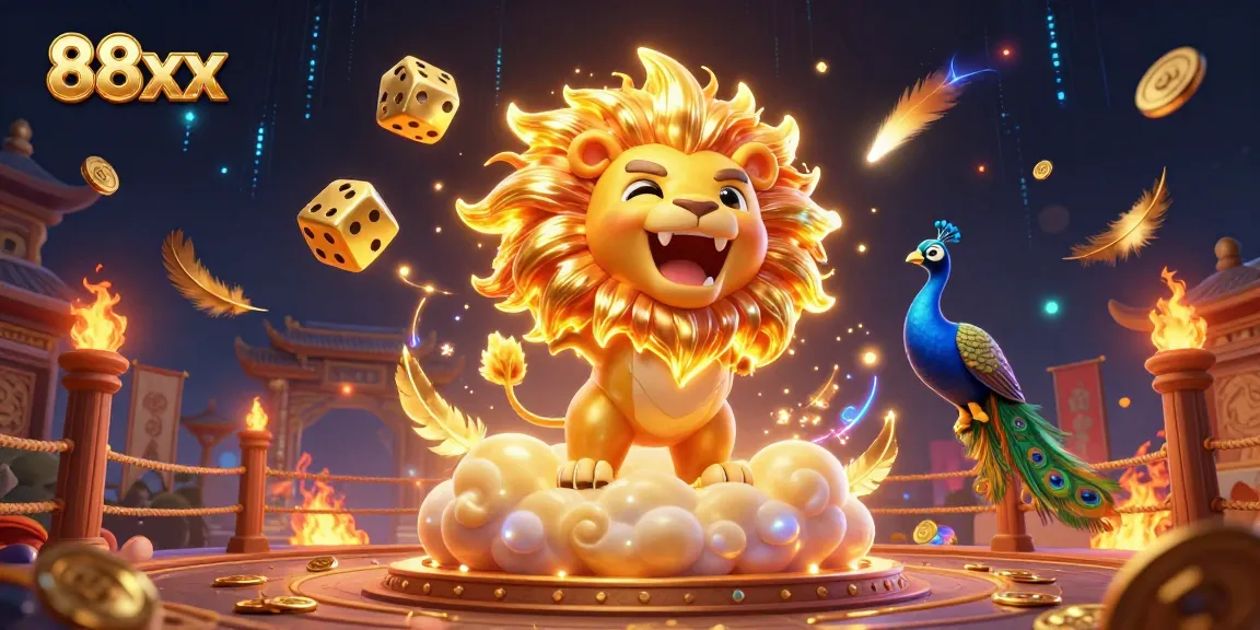 Experience big wins at 88xx with a vibrant scene featuring golden dice, betting tokens, and thrilling casino elements.