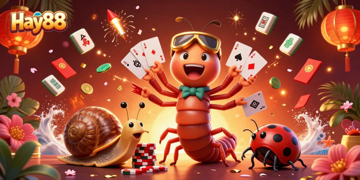 Experience the excitement of Hay88 with a vibrant 3D casino scene featuring dynamic game elements and characters.