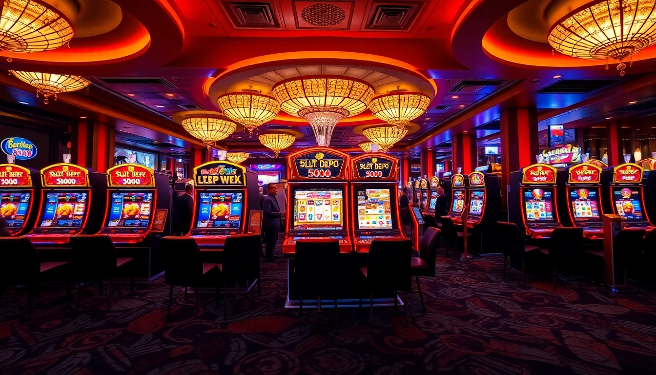 Slot Depo 5000 menampilkan mesin slot mewah dan suasana yang mengasyikkan.