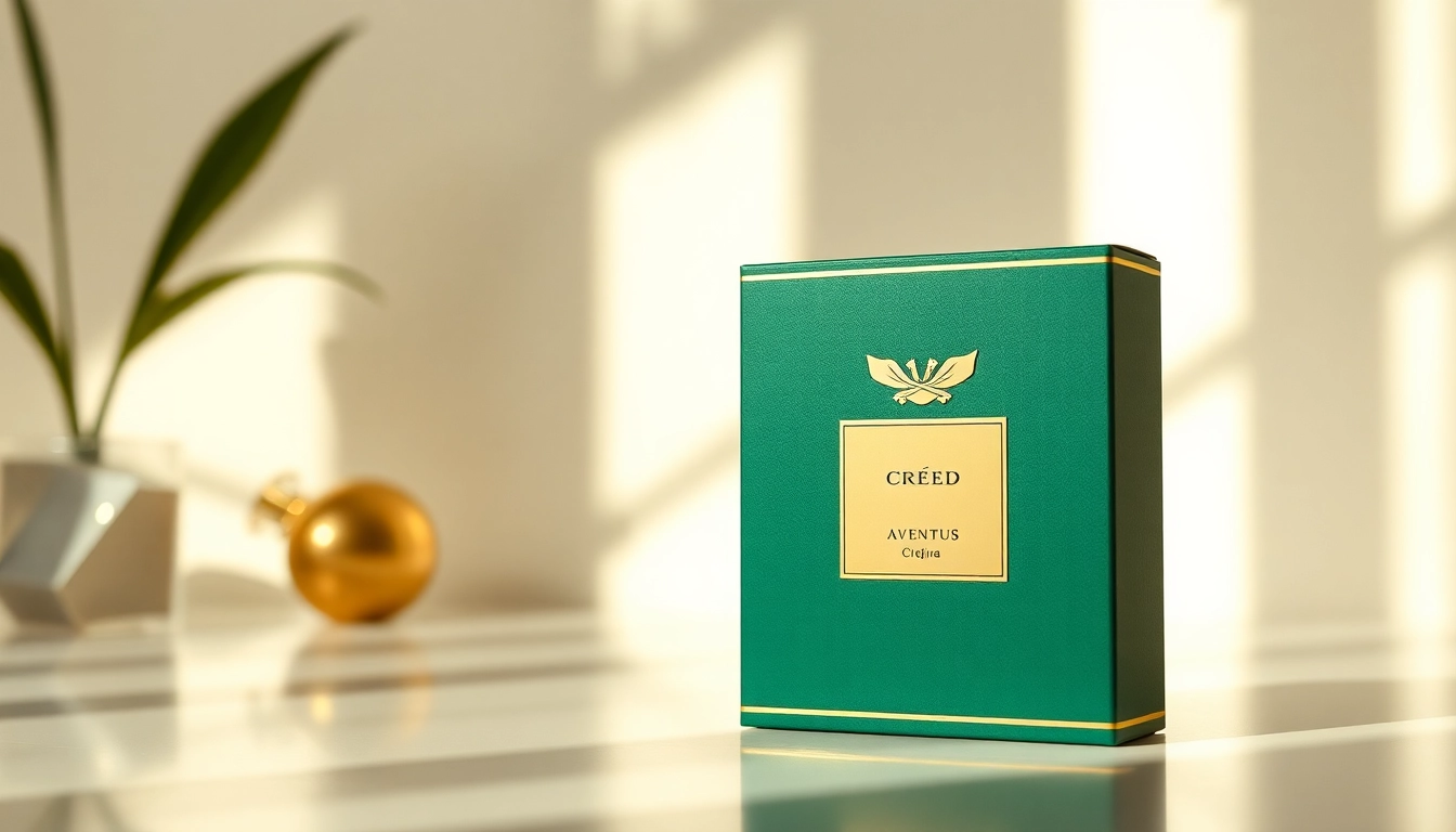Showcasing the luxurious creed aventus box in a refined setting, embodying elegance.