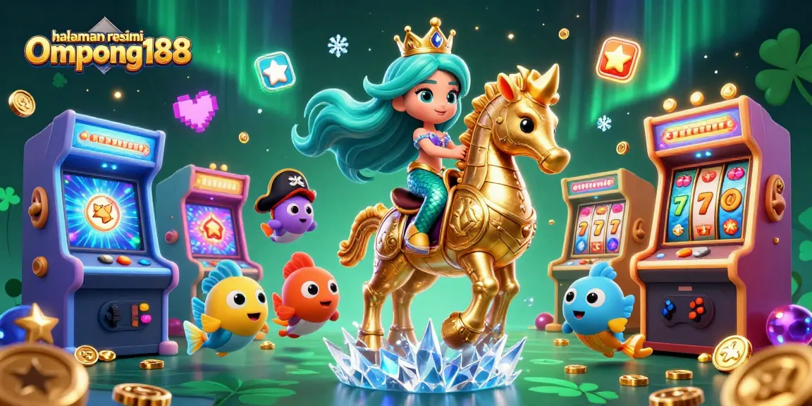 Merayakan keberuntungan di halaman resmi Ompong188 dengan putri duyung 3D yang bersinar dan slot mesin berkilauan.