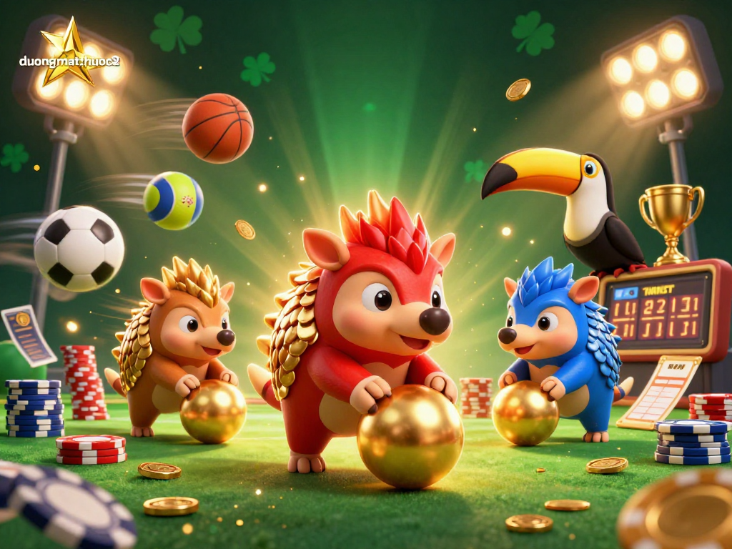 Watch duongmatchuoc2's vibrant pangolins as they roll through poker chips in a dynamic casino scene.