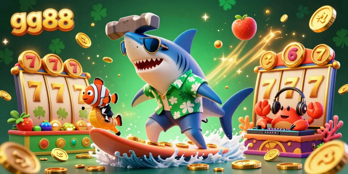 Experience gaming excitement with gg88's vibrant jackpot-themed artwork featuring lively characters.
