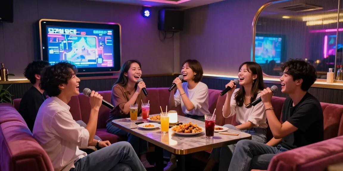 강남 달토에서 친구들과 함께 노래 부르며 즐기는 모습