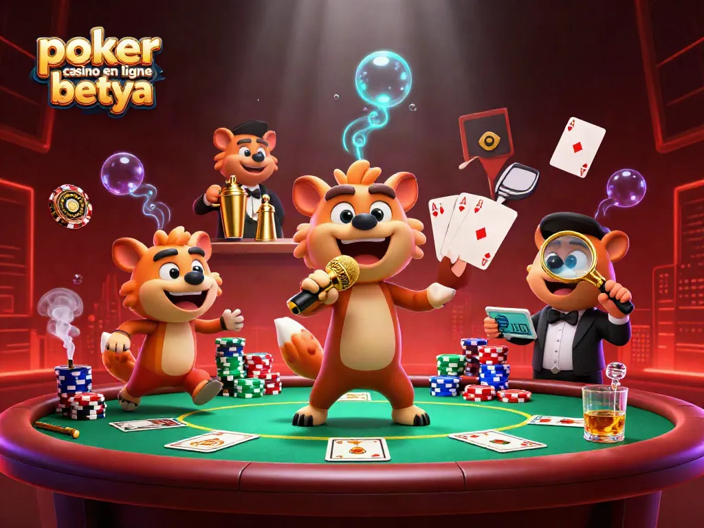 Experience the excitement of poker casino en ligne betya with dynamic characters in a lively casino scene.