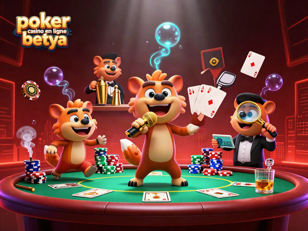 Experience the excitement of poker casino en ligne betya with dynamic characters in a lively casino scene.