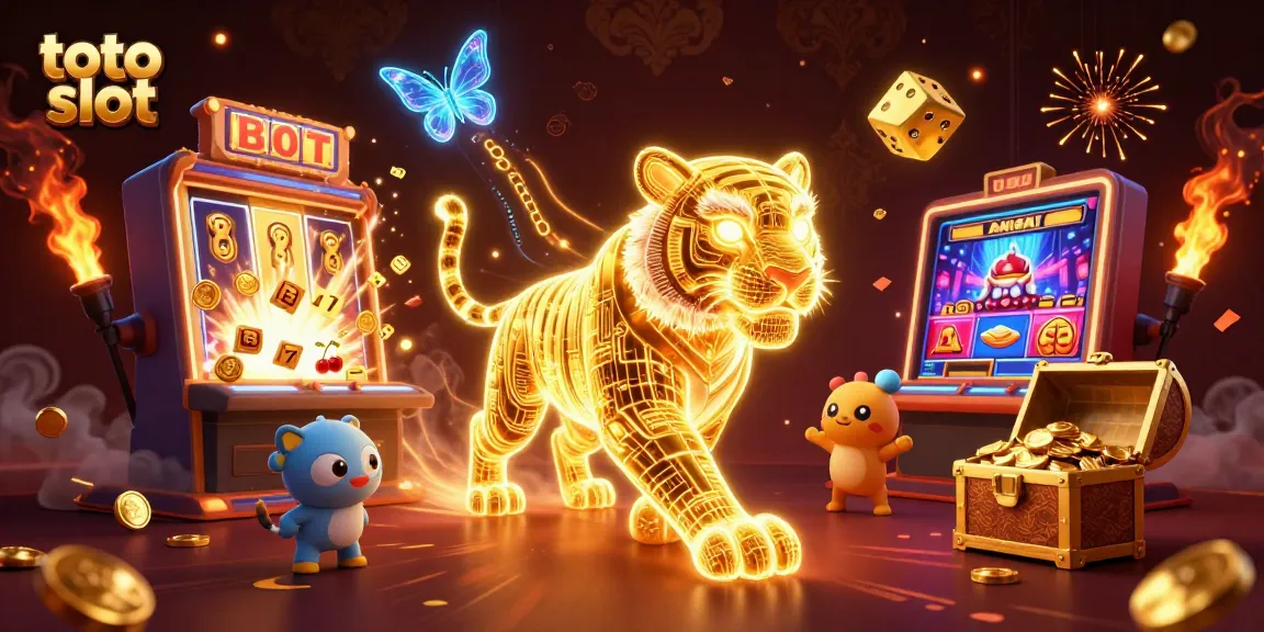 Experience the thrilling excitement of toto slot amidst an electrifying casino scene.