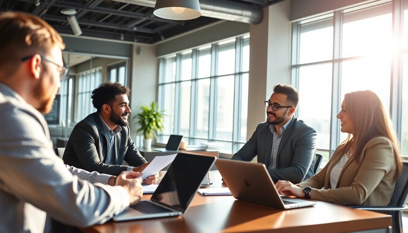 Discussing Early Stage Investing strategies in a bright, modern office environment.