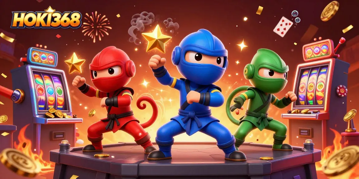 Engage with HOKI368 automated gameplay featuring vibrant ninja chameleons and dynamic casino elements.