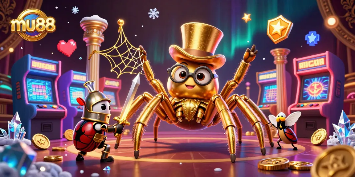 Engage with the mu88 carousel of casino excitement featuring a golden tarantula and beetle knight.