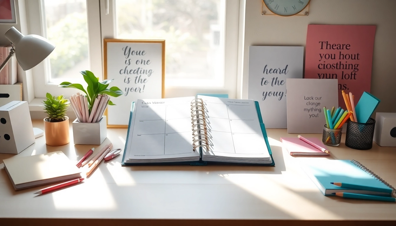Design a personalized planner using Create Your Perfect Planner tools in a vibrant home office.