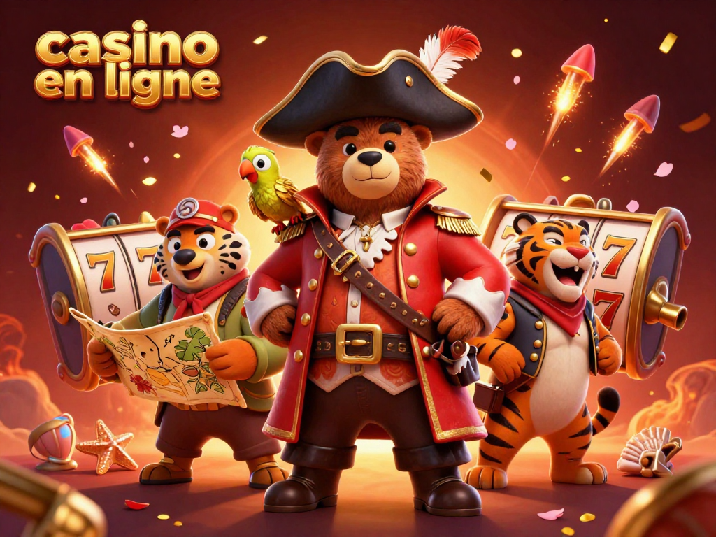Découvrez le monde palpitant du casino en ligne avec des personnages colorés et des symboles de machines à sous.