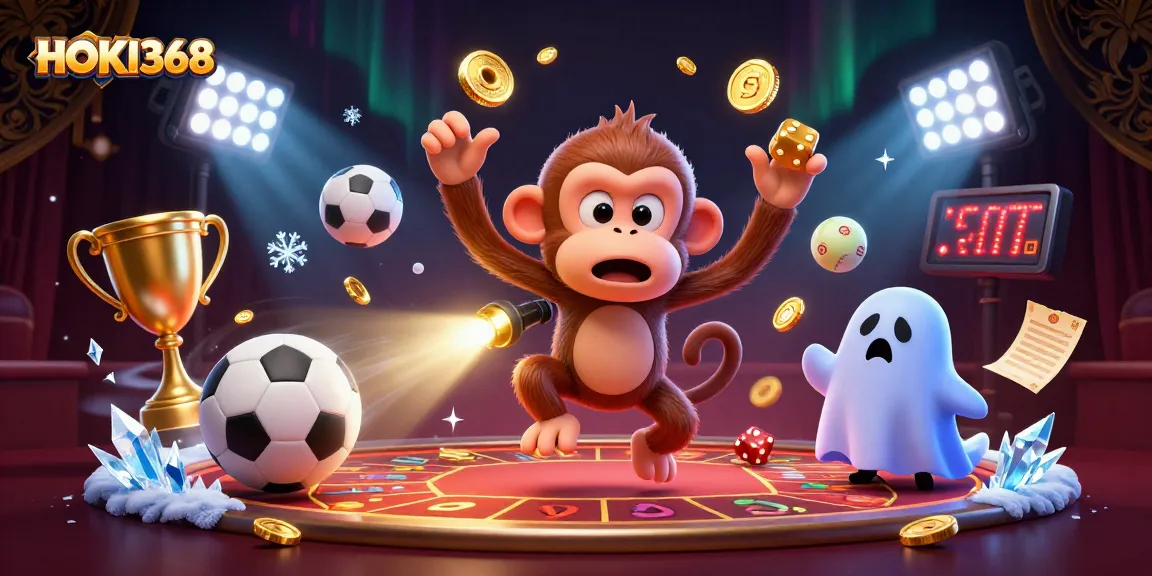Experience HOKI368's thrilling gaming excitement in a vibrant haunted casino atmosphere.