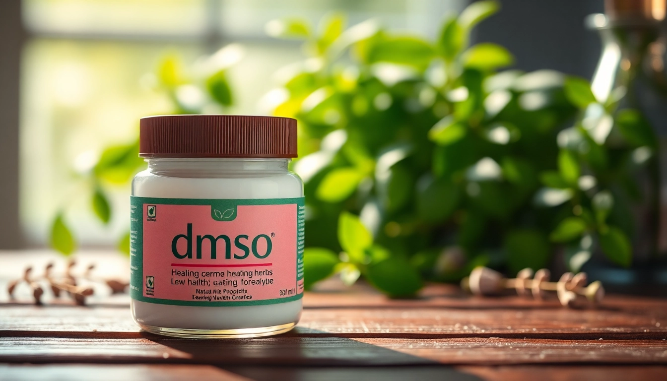 Promote dmso cream with a vibrant display showcasing its natural healing properties.