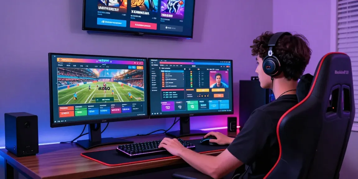 Experience fast and responsive betting with Bola88 in a modern gaming setup featuring dual screens and vibrant RGB lighting.
