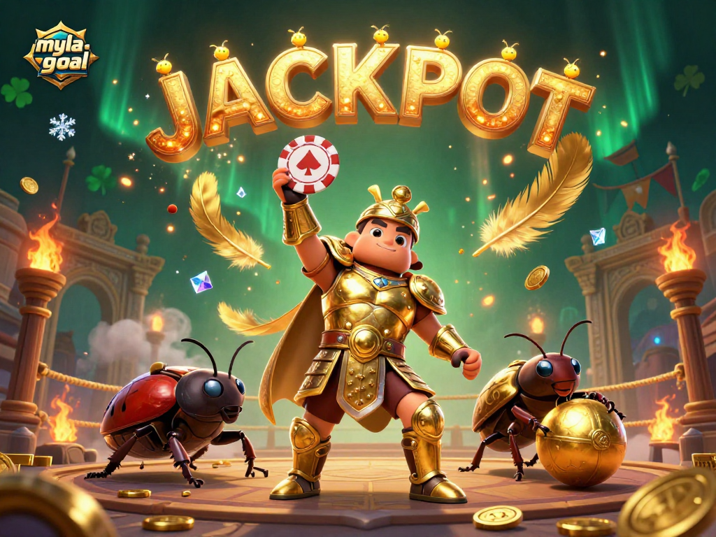 Win big with myla-goal in this vibrant, engaging gambling-themed scene showing victory and excitement.