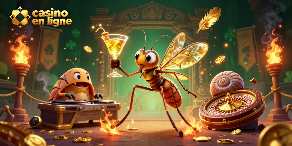 Plongez dans l'univers du casino en ligne avec ce personnage emblématique réunissant un moustique dans l'ambre, un DJ trilobite et une roulette ammonite.