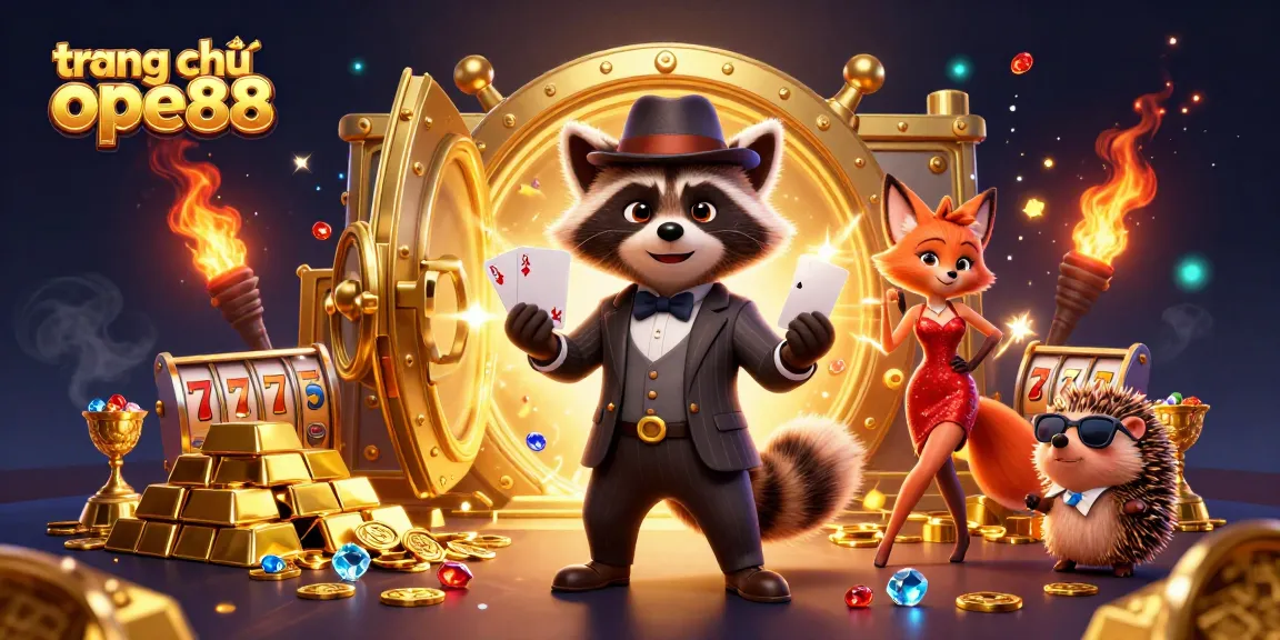 Engage with the exciting world of trang chủ ope88, featuring animated characters in a vibrant casino atmosphere.