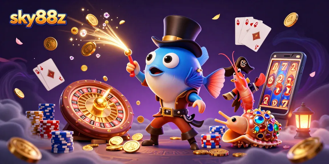 sky88z attracts luck with a treasure-themed underwater casino scene featuring glowing coins.