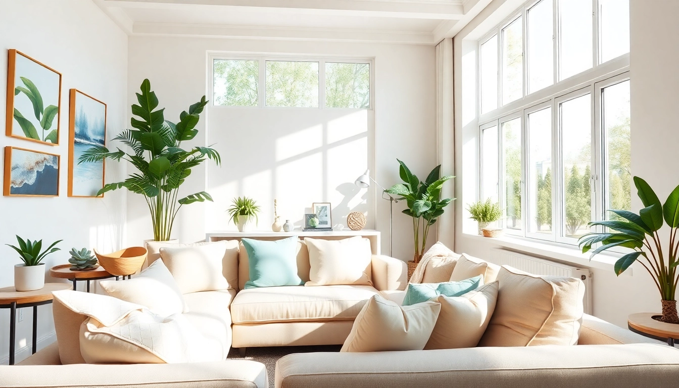 Home improvement living room showcasing modern design and natural lighting.