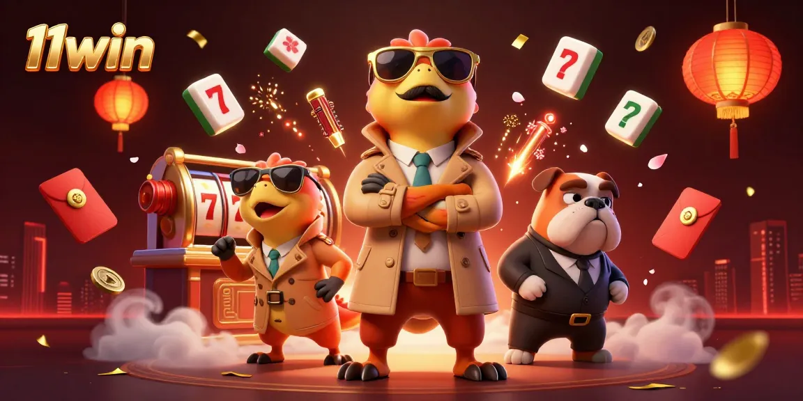 Experience 11win's VIP casino lounge with animated raptors and vibrant gaming elements.