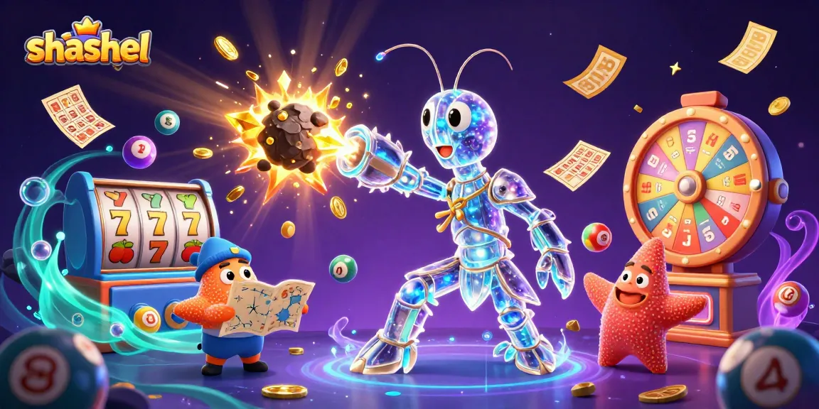 Engage with shashel's thrilling action as a galactic samurai mantis shrimp bursts through an asteroid for gems and coins.