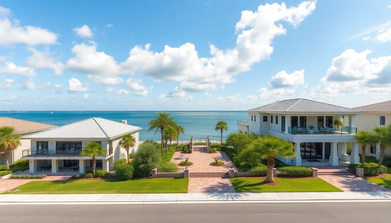 View of waterfront homes for sale Pensacola FL highlighting elegant architecture and stunning water views.