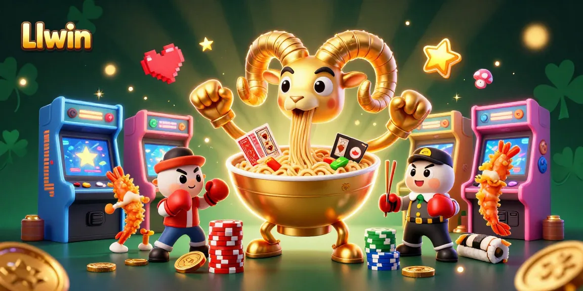 Engage with Llwin at the vibrant cartoon casino featuring cheerful characters and neon gaming action.