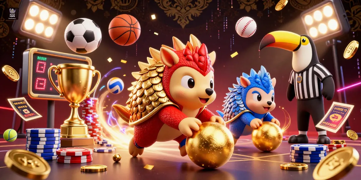 Engage in thrilling gameplay with Winbox iOS app, featuring rival pangolins in an exciting casino scene.