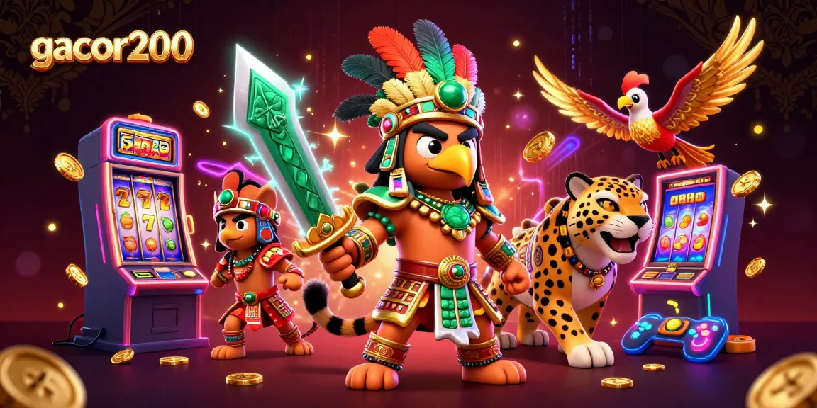 Gacor200 menghadirkan keseruan dengan karakter pejuang Aztec dan mesin slot berwarna-warni yang memikat.