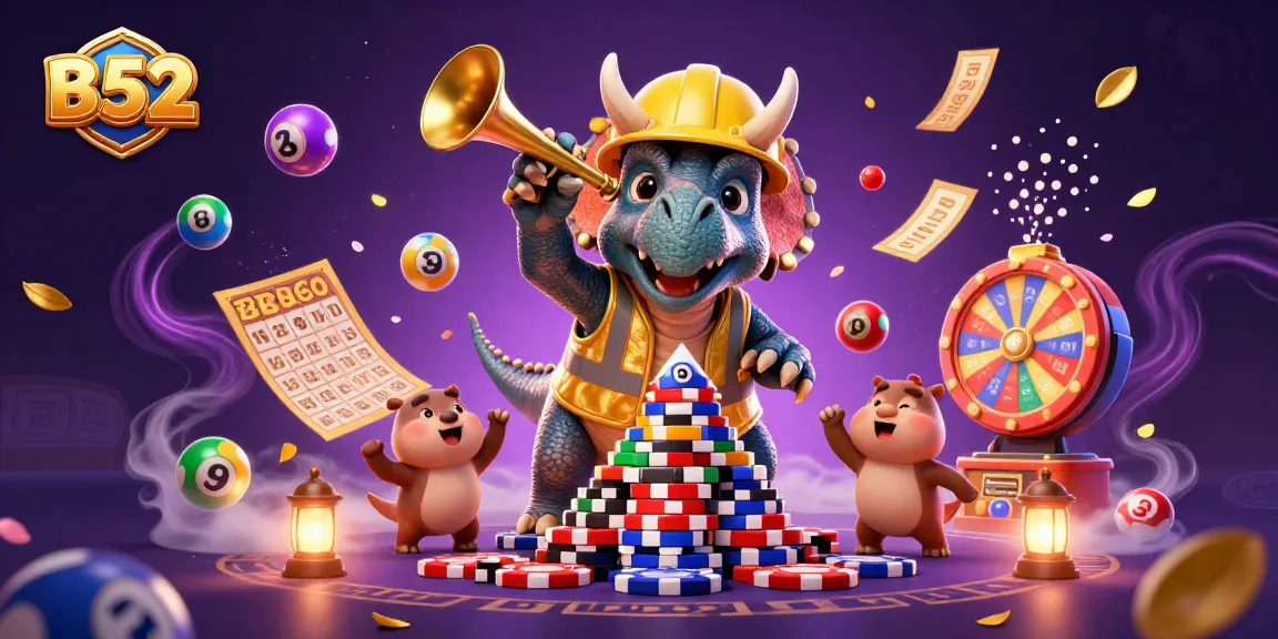 Experience exciting gameplay at B52 with a vibrant 3D casino scene featuring our joyful characters.