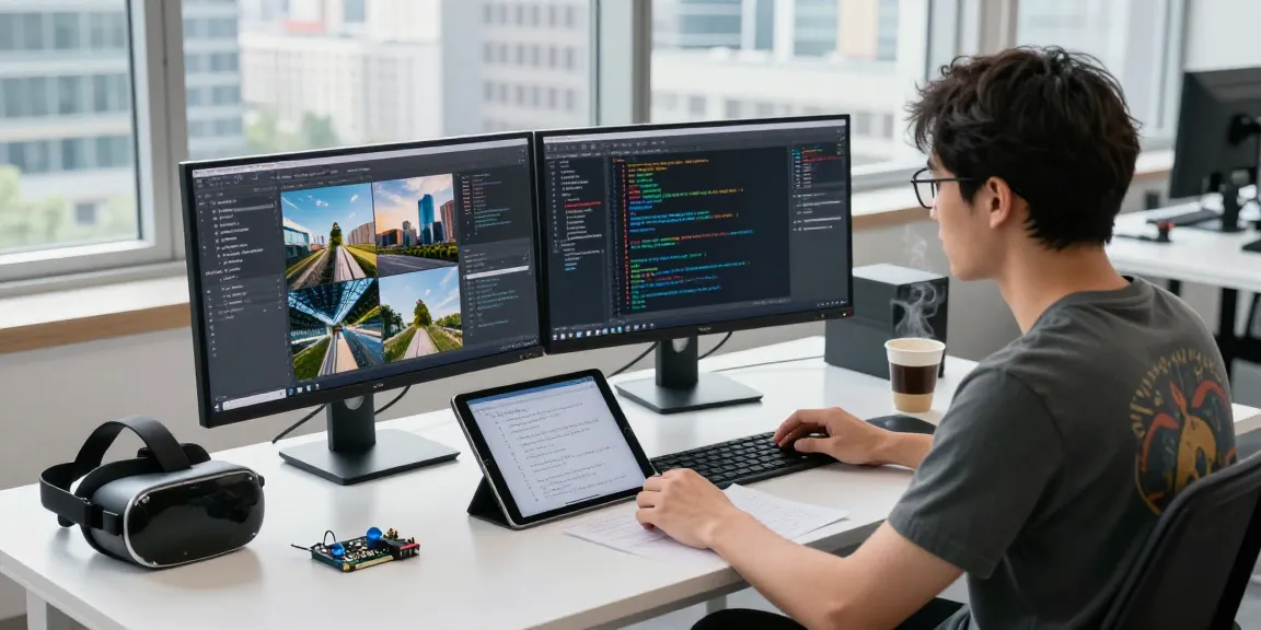 AI Image Detection in a modern workspace with dynamic coding and analysis.
